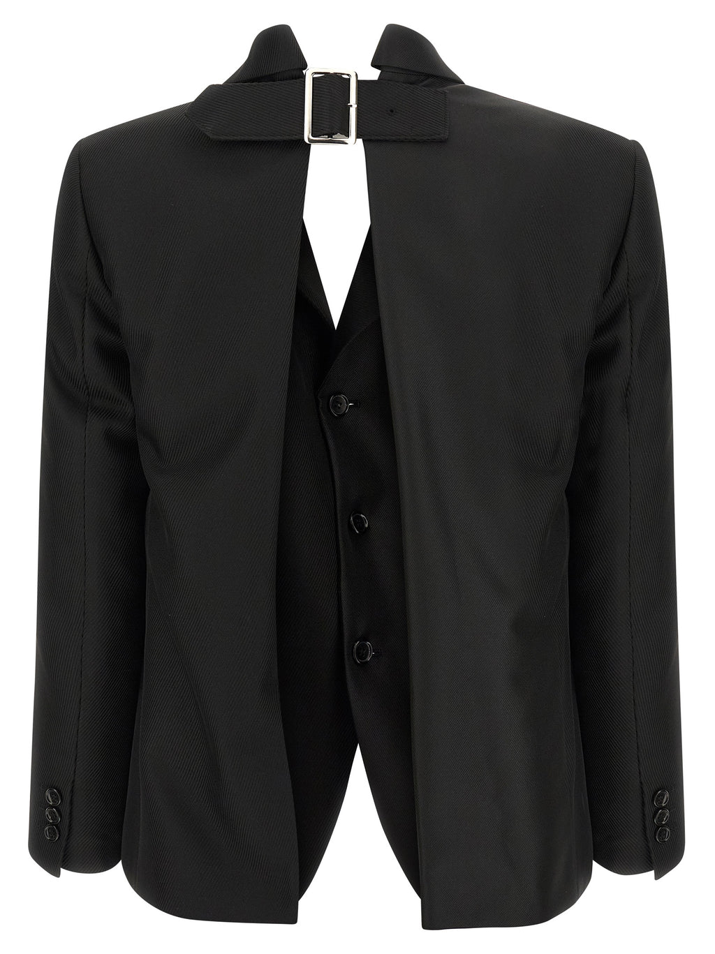 Comme Des Garçons Black Polyester Blazer