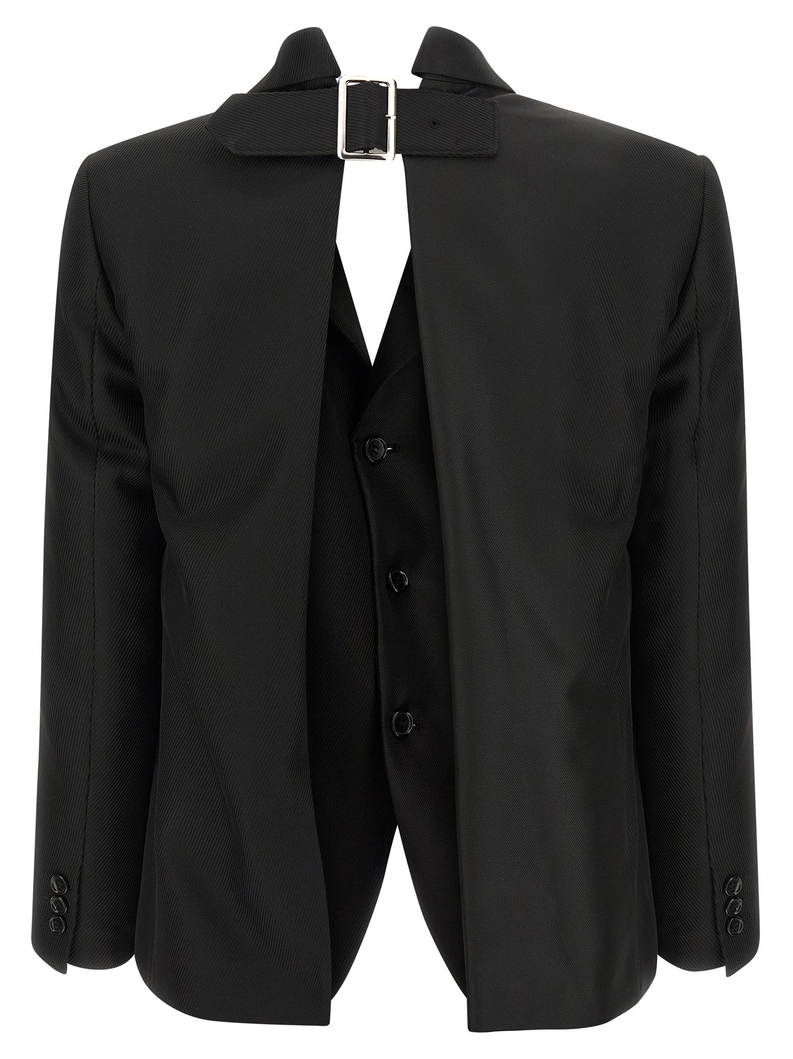Comme Des Garçons Black Polyester Blazer