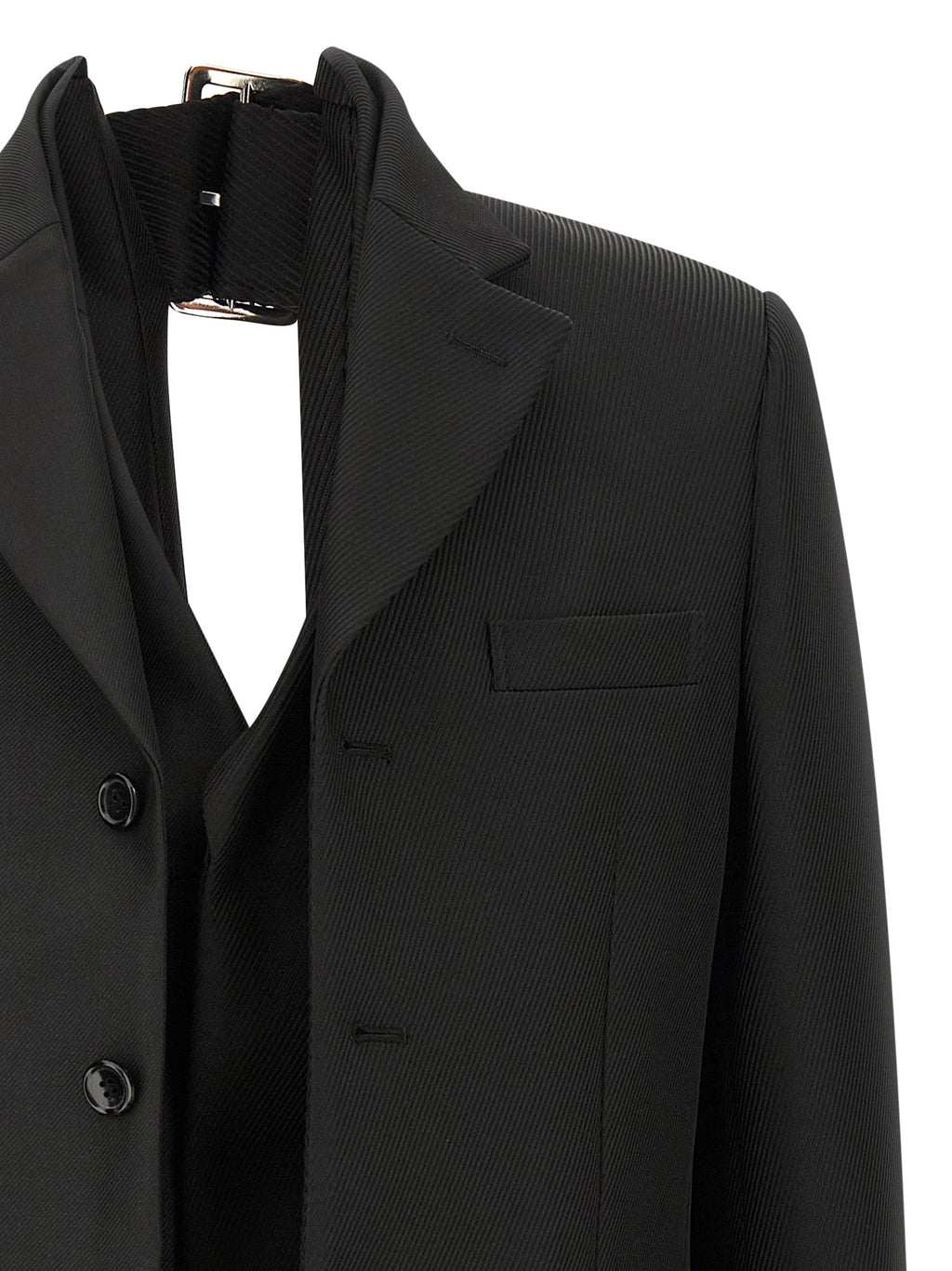 Comme Des Garçons Black Polyester Blazer