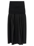 MM6 Maison Margiela Black Polyester Midi Skirt