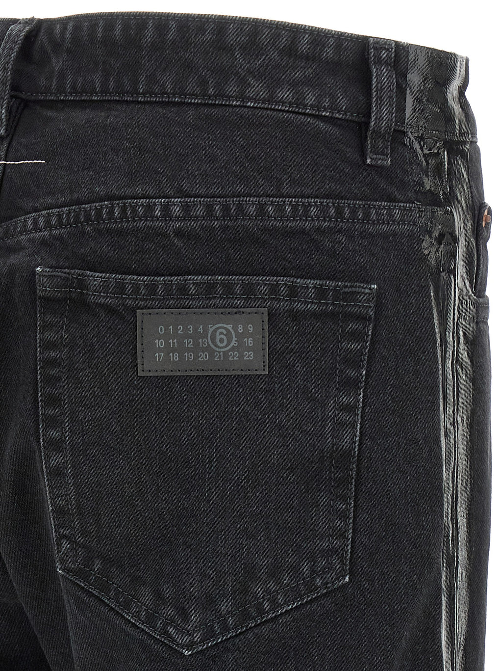 MM6 Maison Margiela Black Cotton Tapered Jeans
