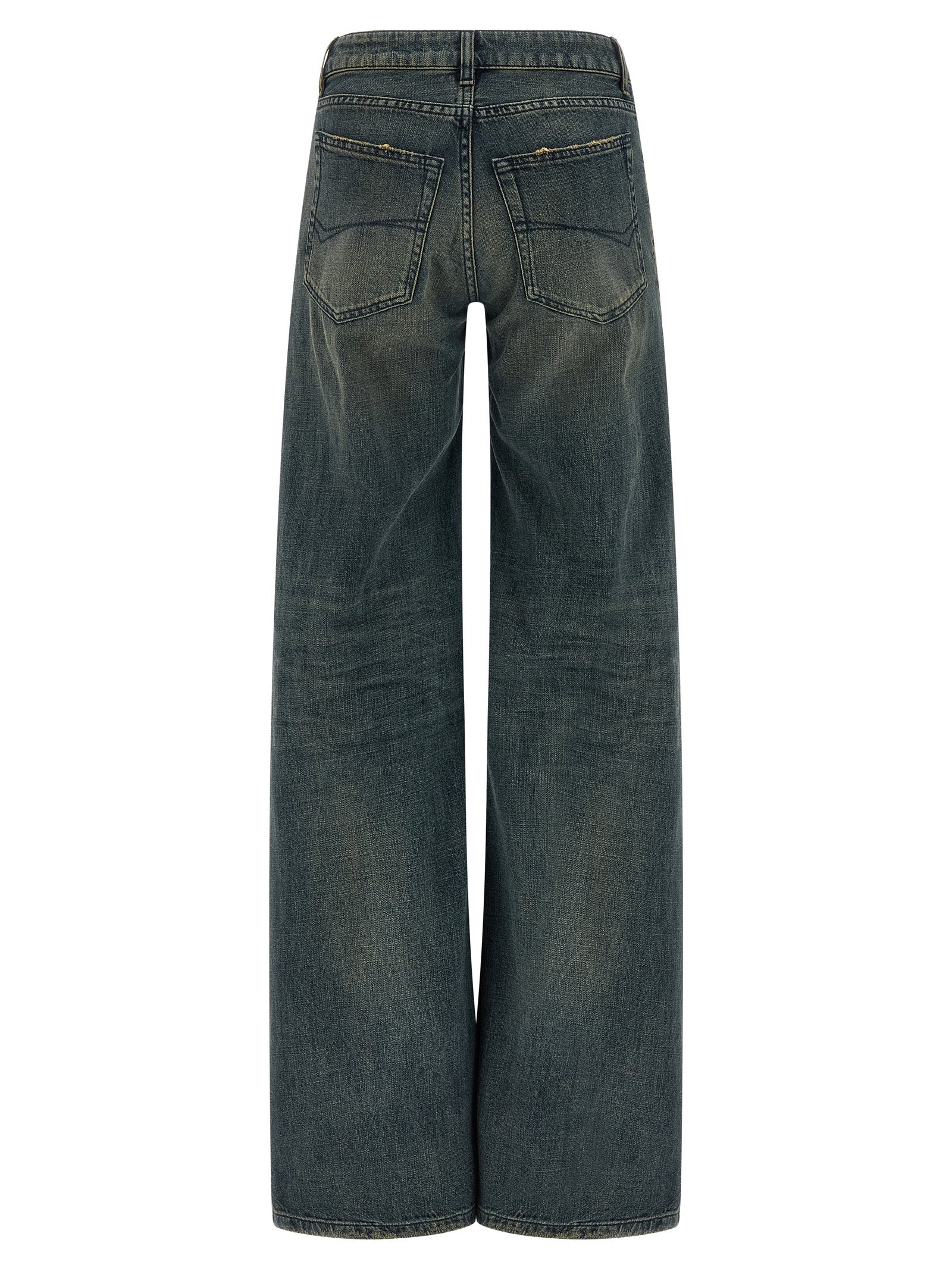 Balenciaga Blue Cotton Flared Jeans