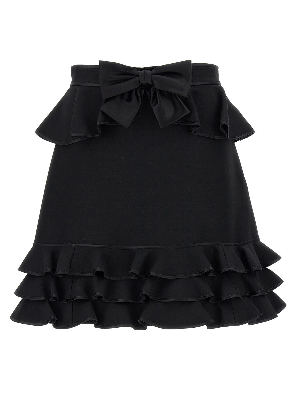 Valentino Garavani Black Virgin Wool Long Skirt