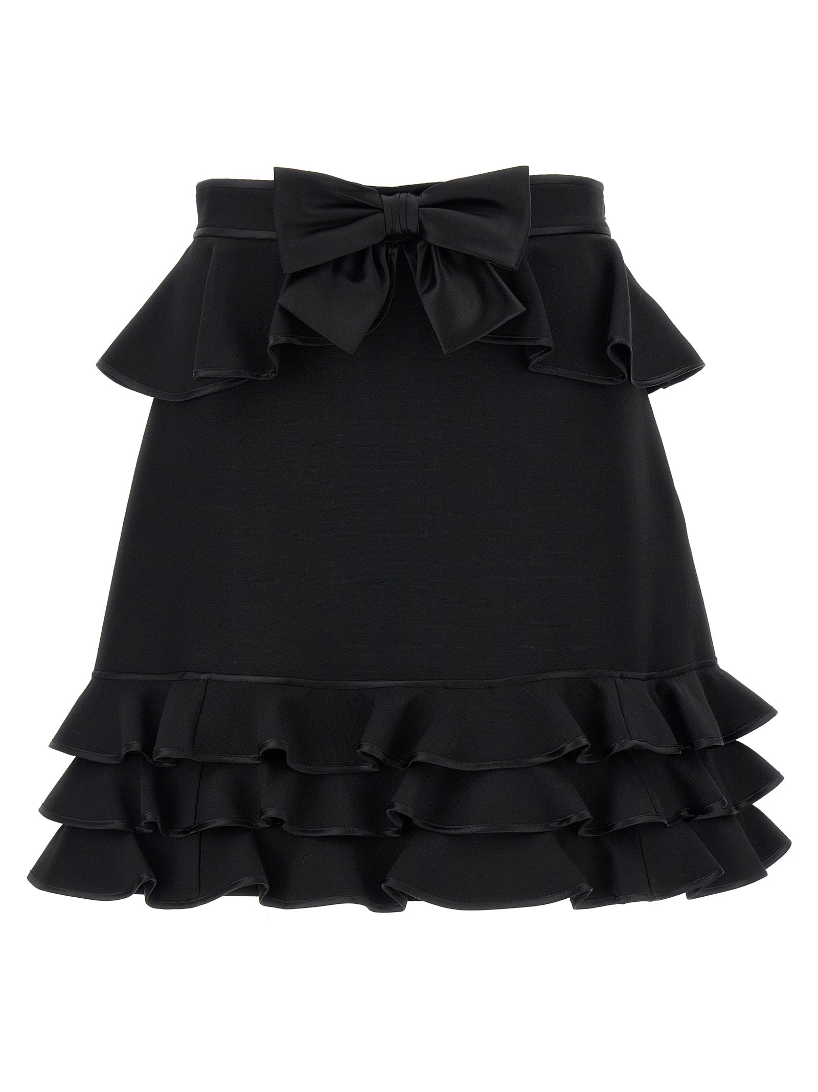Valentino Garavani Black Virgin Wool Long Skirt