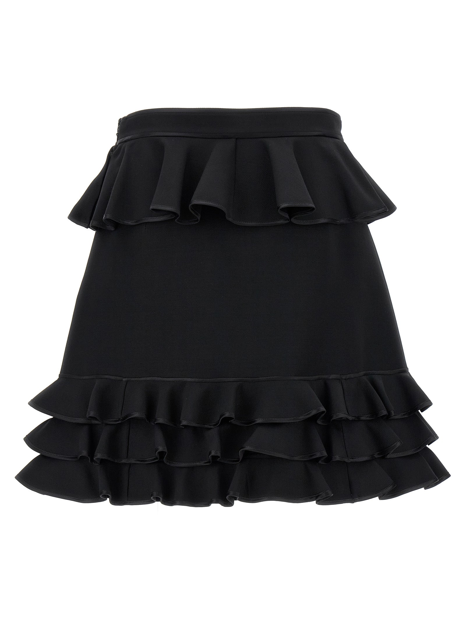 Valentino Garavani Black Virgin Wool Long Skirt