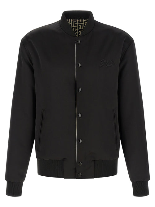 Balmain Black Polyamide Bomber