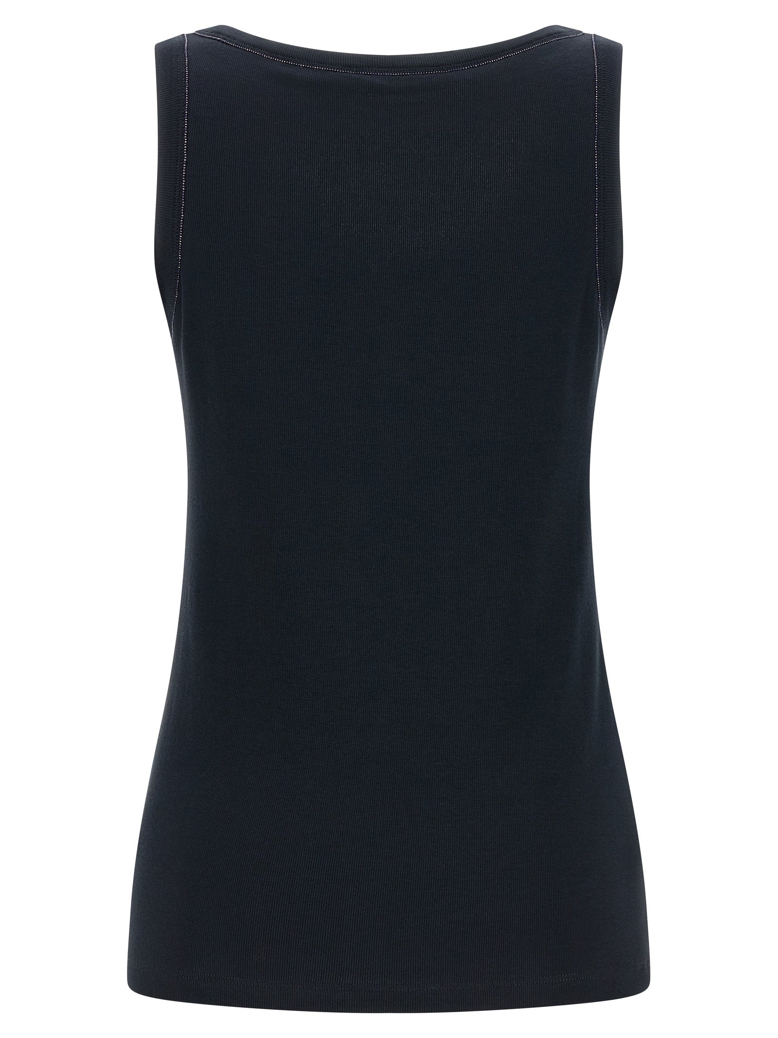 Fabiana Filippi Blue Cotton Sleeveles T-Shirt