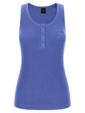 PINKO Blue Cotton Tank Tops