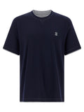 Brunello Cucinelli Blue Cotton T-Shirt