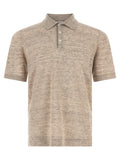 Brunello Cucinelli Beige Linen Polo Shirt