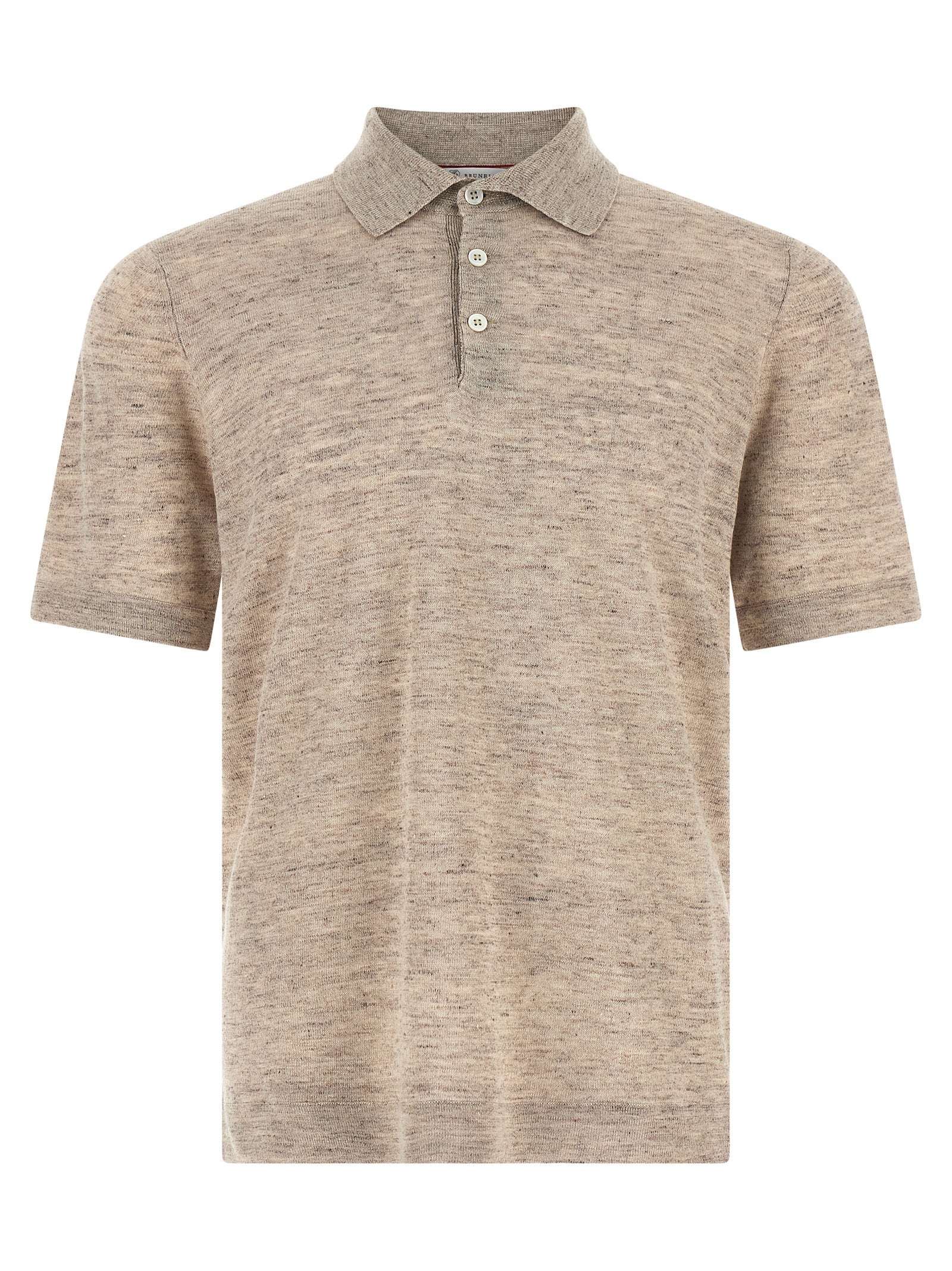 Brunello Cucinelli Beige Linen Polo Shirt