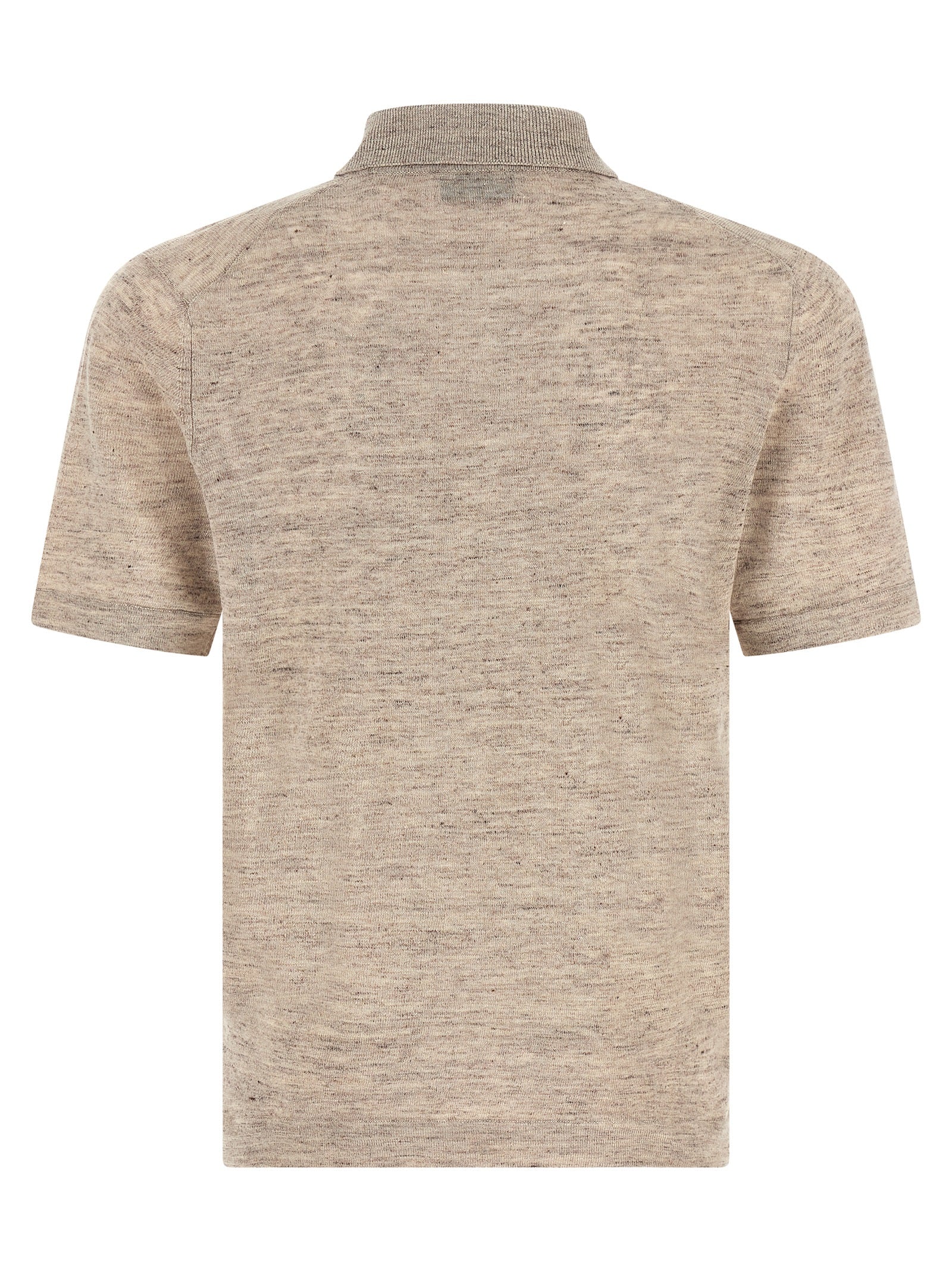 Brunello Cucinelli Beige Linen Polo Shirt