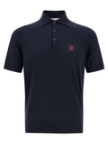 Brunello Cucinelli Blue Cotton Polo Shirt