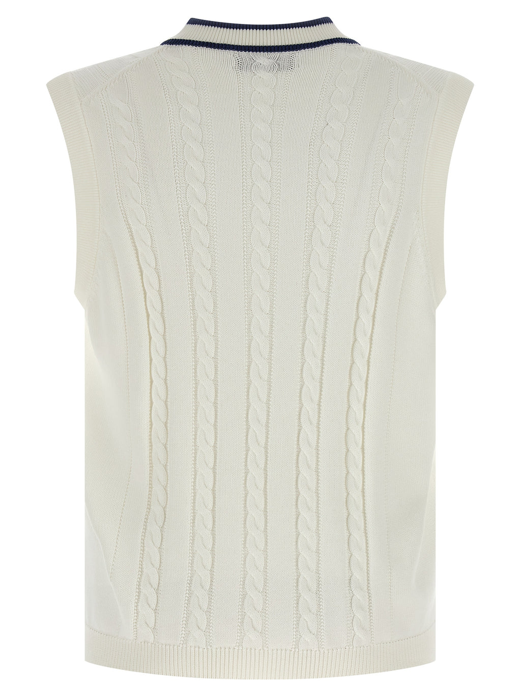 Brunello Cucinelli White Cotton Sleeveles Sweater