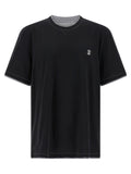 Brunello Cucinelli Black Cotton T-Shirt