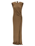 Elisabetta Franchi Beige Viscose Long Dress