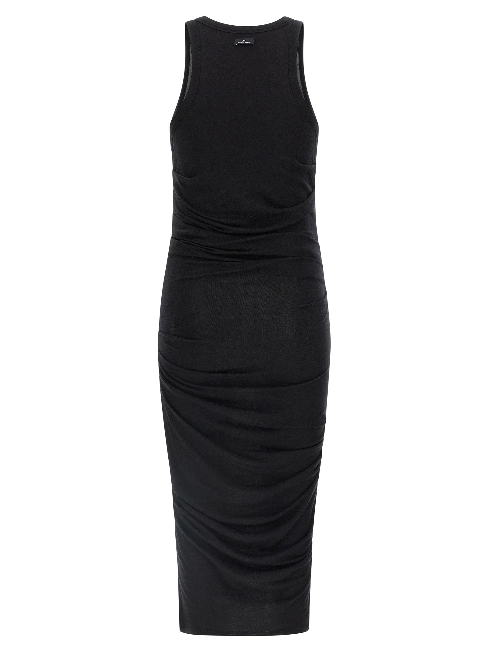Elisabetta Franchi Black Lycra Midi Dress