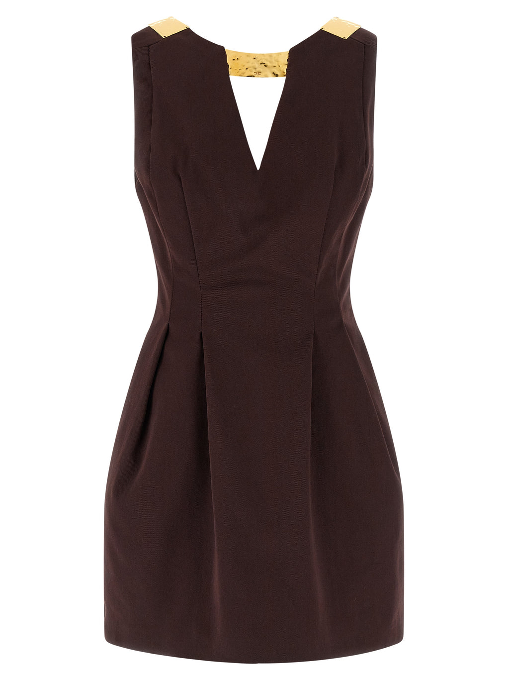 Elisabetta Franchi Brown Cotton Short Dress