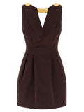 Elisabetta Franchi Brown Cotton Short Dress