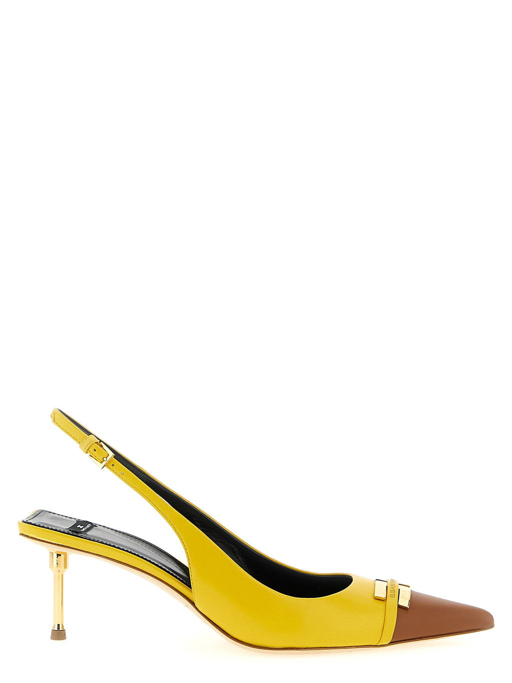 Elisabetta Franchi Bicolor Leather Mid Heel Pumps