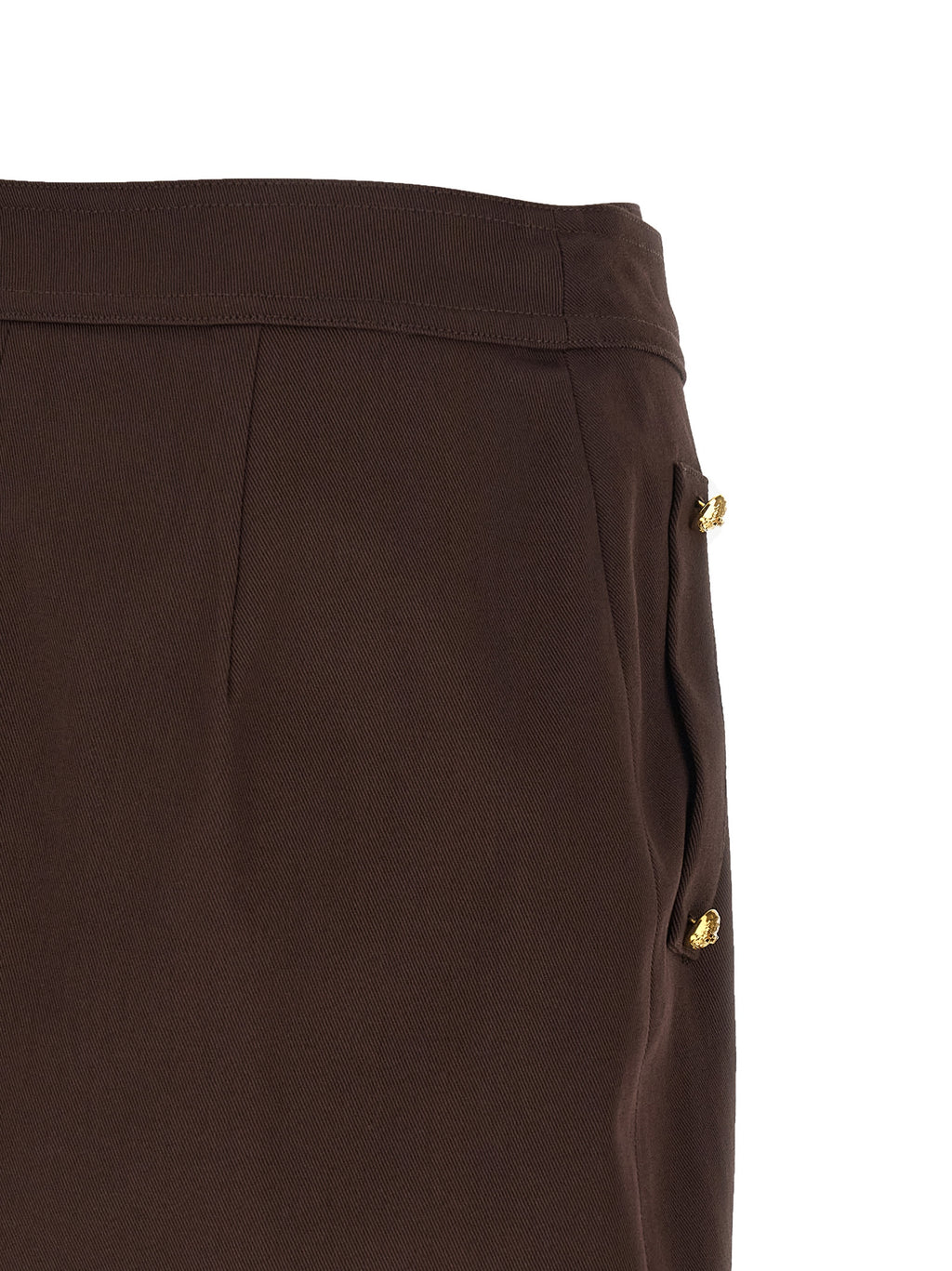 Elisabetta Franchi Brown Cotton Long Skirt