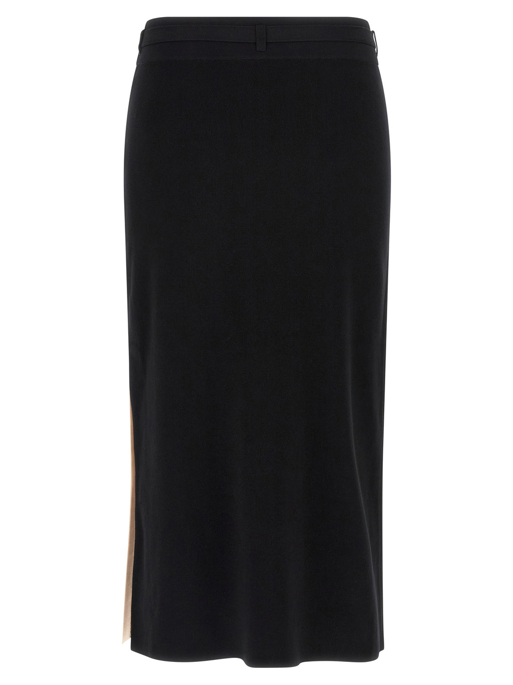 Elisabetta Franchi Black Viscose Midi Skirt