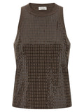 Brunello Cucinelli Brown Cotton Tank Tops
