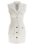 Elisabetta Franchi White Cotton Short Dress