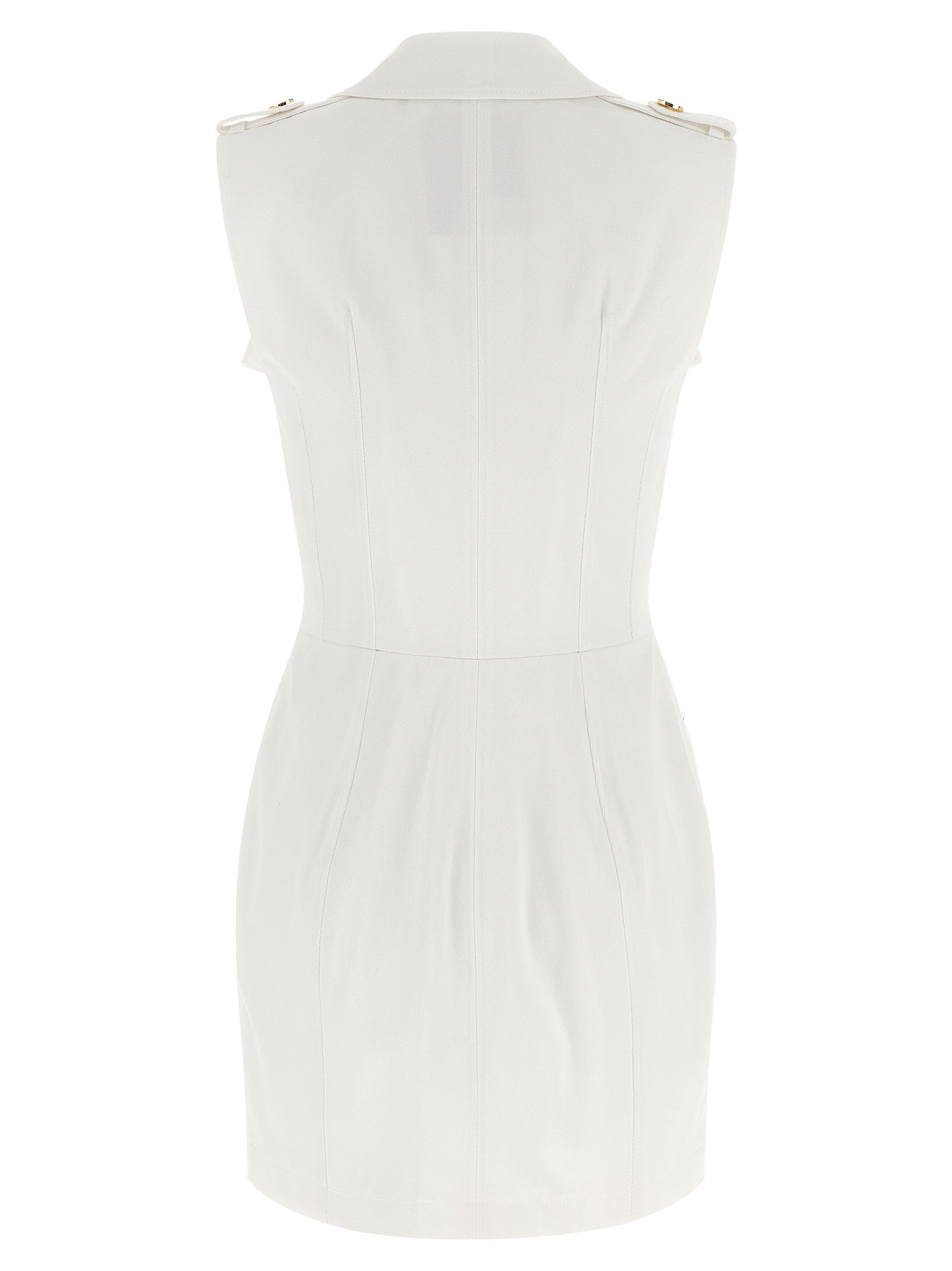 Elisabetta Franchi White Cotton Short Dress
