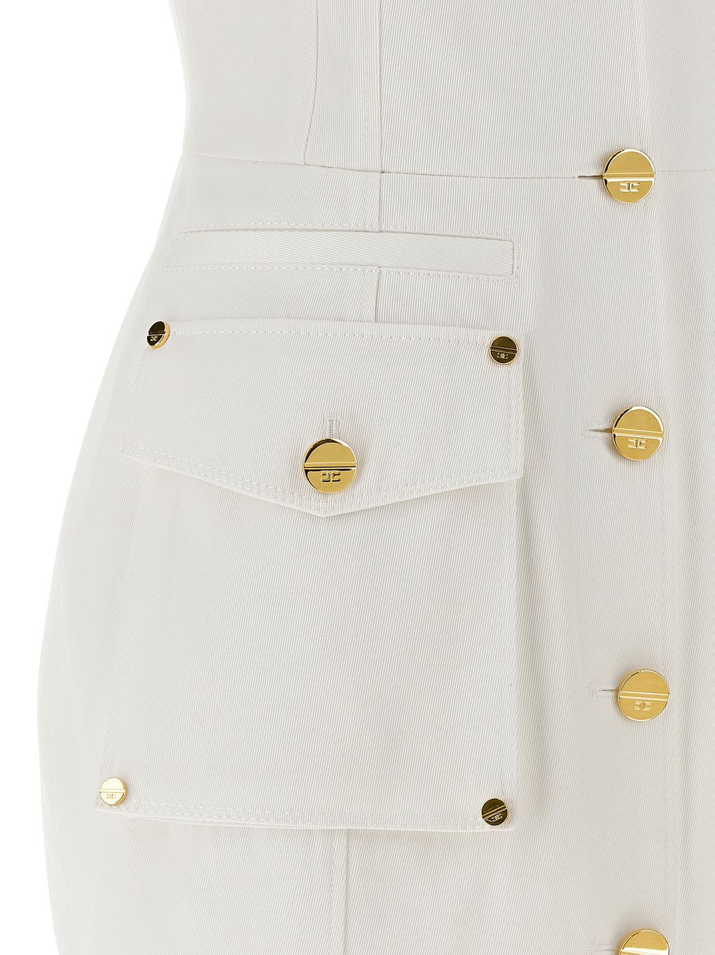 Elisabetta Franchi White Cotton Short Dress