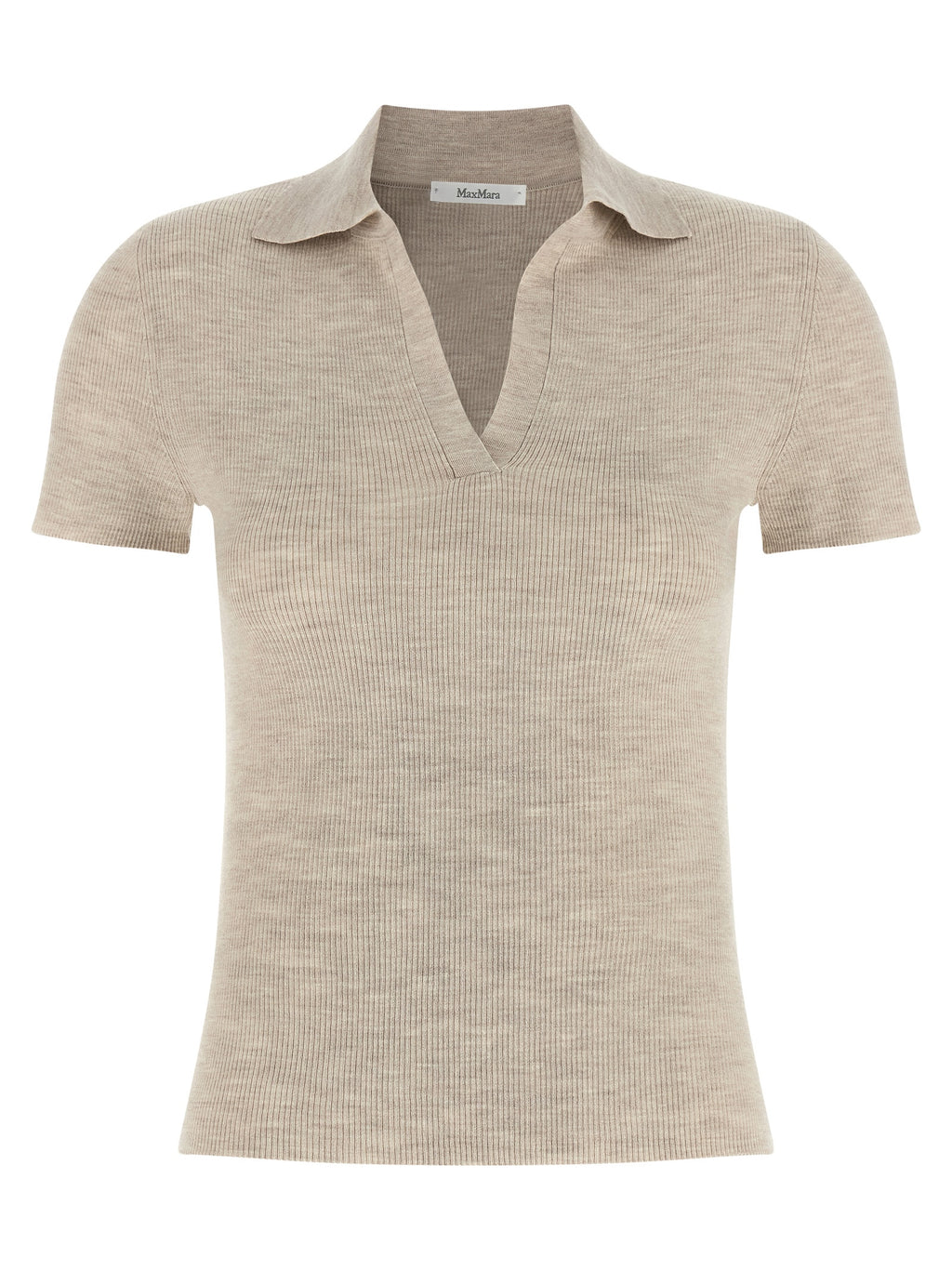 Max Mara Beige Virgin Wool Polo Shirt