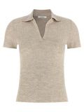 Max Mara Beige Virgin Wool Polo Shirt