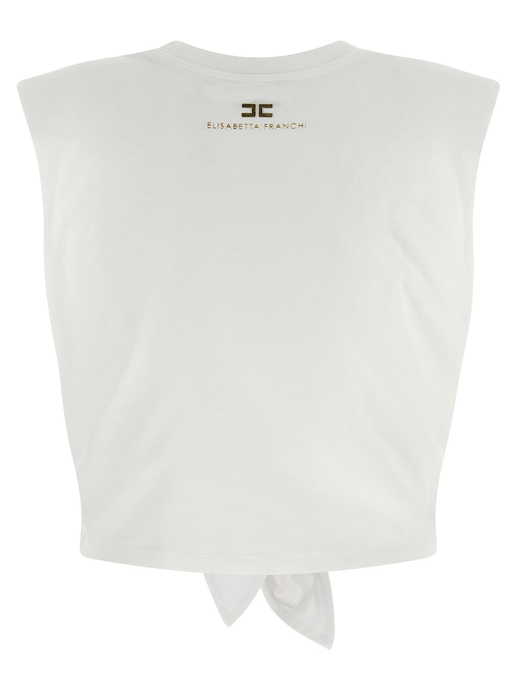 Elisabetta Franchi White Cotton Sleeveles T-Shirt