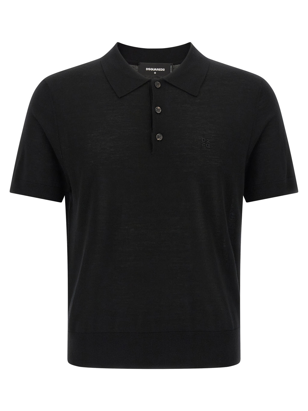Dsquared² Black Wool Polo Shirt