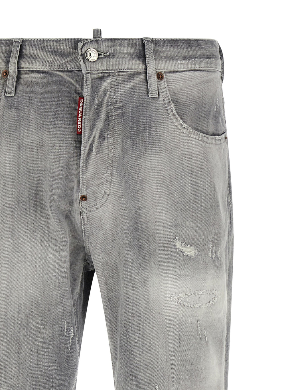Dsquared² Gray Cotton Straight-Leg Jeans