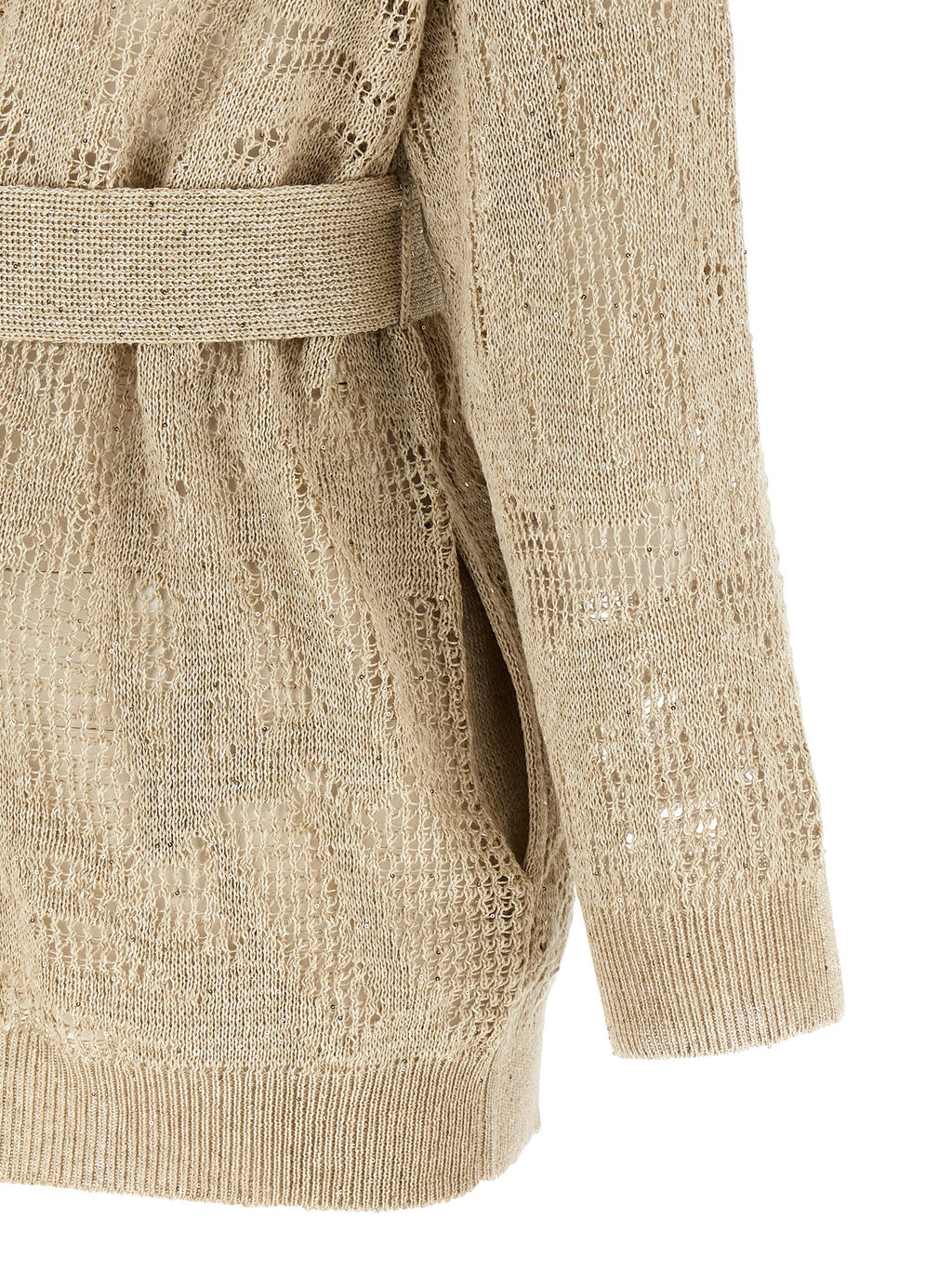 Brunello Cucinelli Beige Linen Cardigan