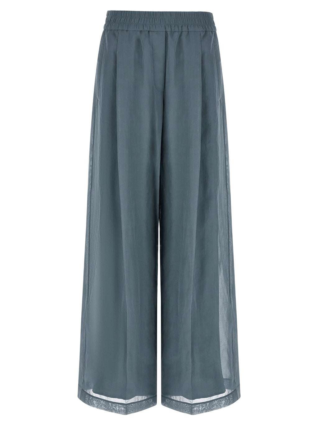 Brunello Cucinelli Blue Cotton Casual Pants