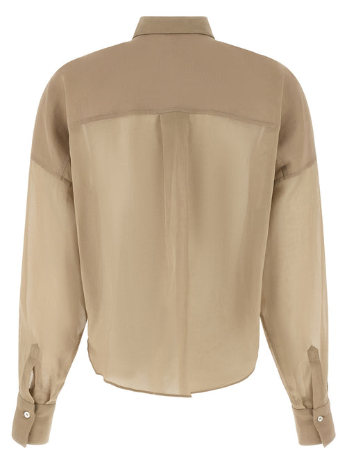 Brunello Cucinelli Beige Cotton Blouse