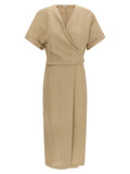 Brunello Cucinelli Beige Viscose Midi Dress