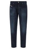 Diesel Blue Cotton Straight-Leg Jeans