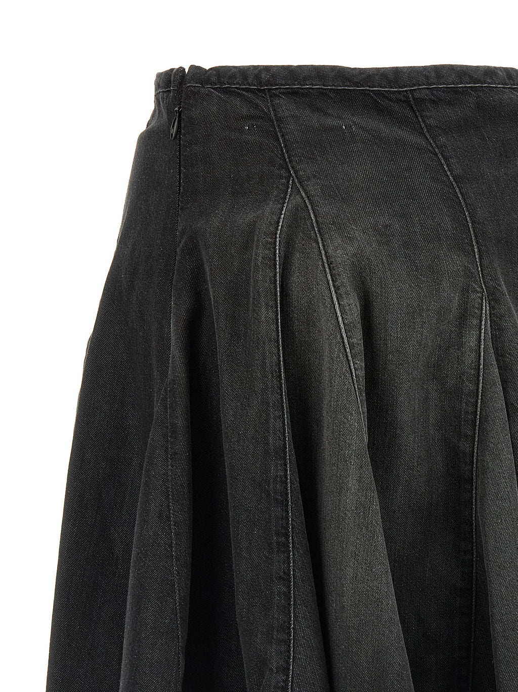Diesel Black Cotton Long Skirt