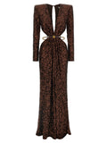 Elisabetta Franchi Brown Polyester Long Dress