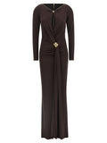 Elisabetta Franchi Brown Viscose Long Dress