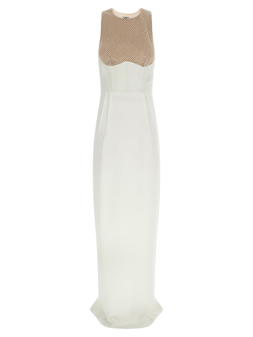 Elisabetta Franchi White Polyester Long Dress