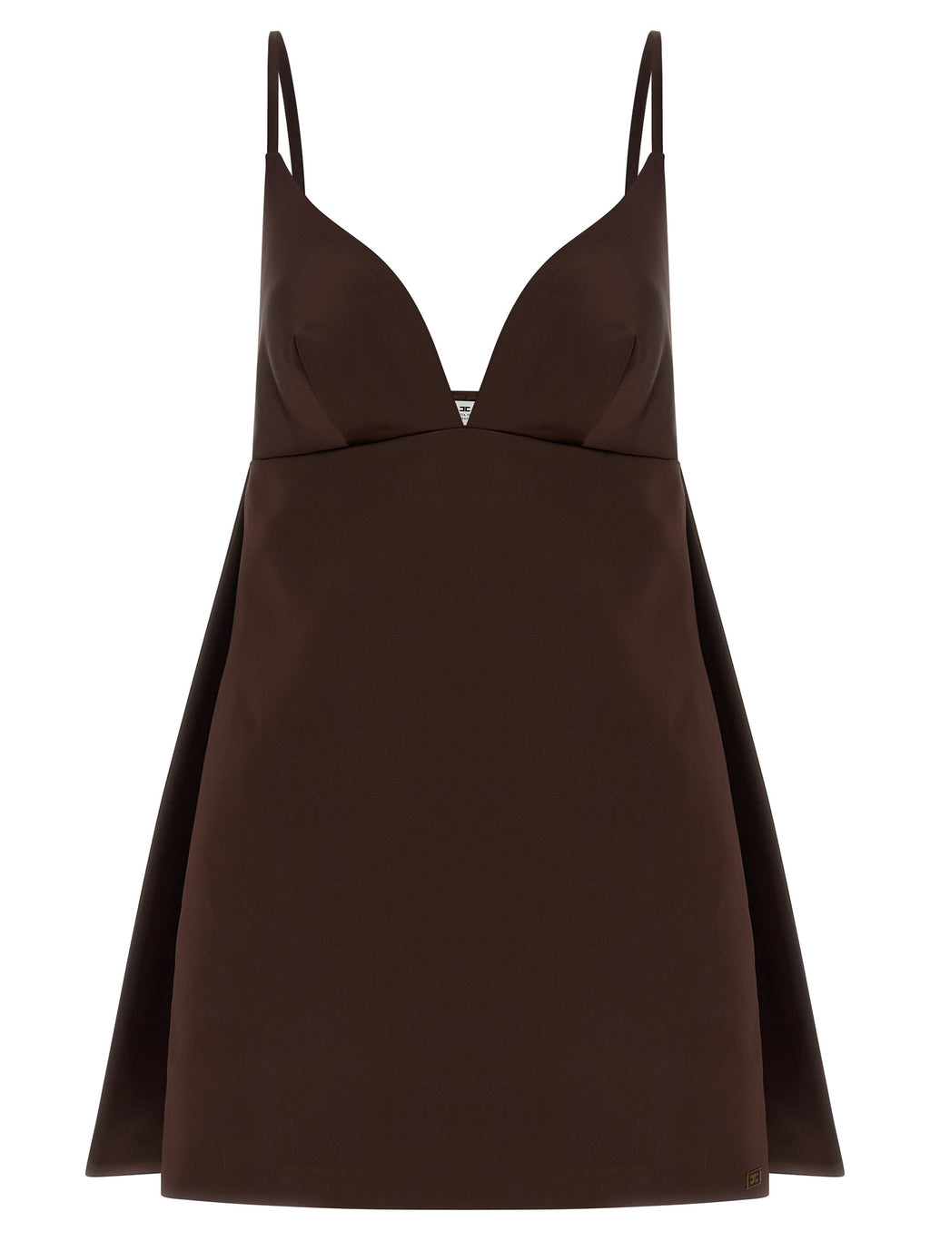 Elisabetta Franchi Brown Polyester Short Dress