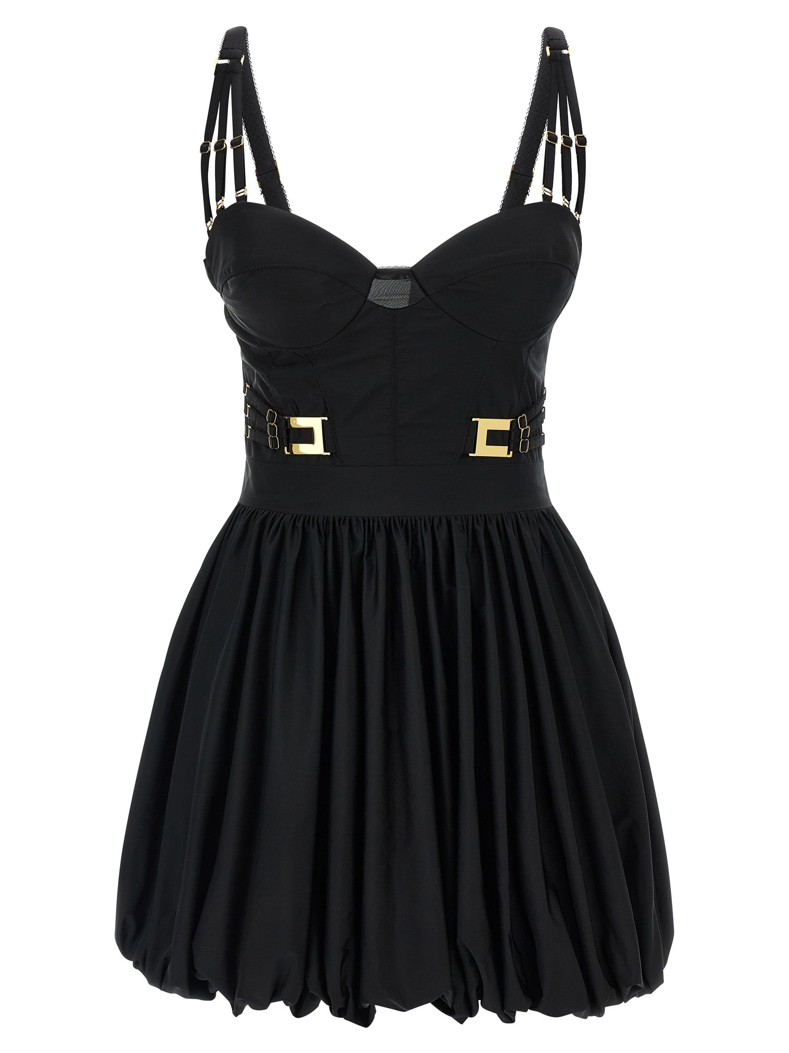 Elisabetta Franchi Black Polyester Short Dress