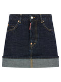 Dsquared² Blue Cotton Long Skirt