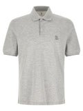 Brunello Cucinelli Gray Cotton Polo Shirt