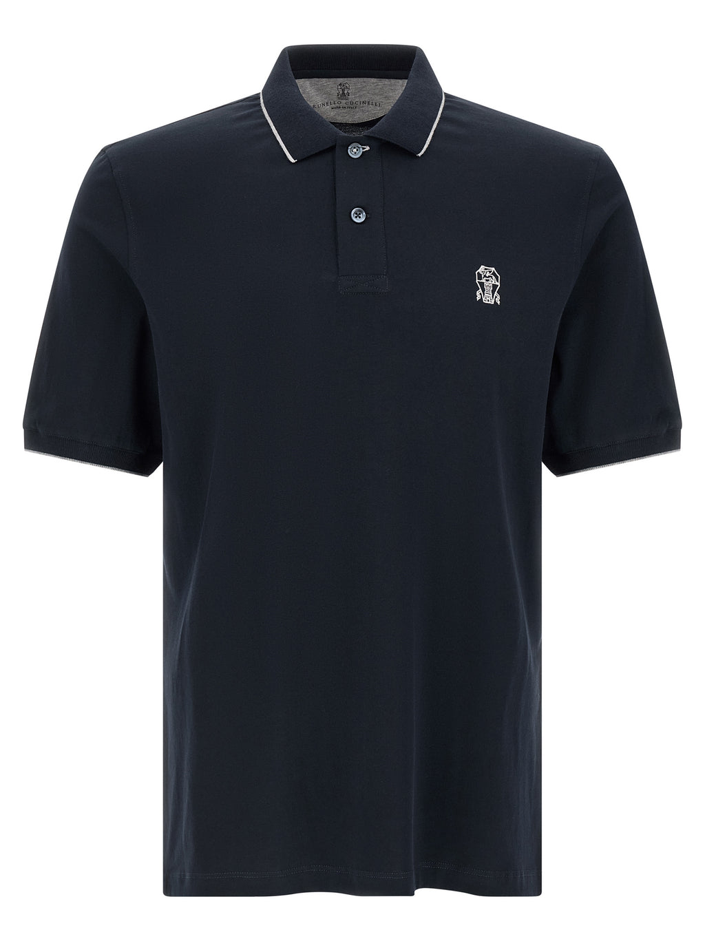 Brunello Cucinelli Blue Cotton Polo Shirt