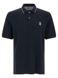 Brunello Cucinelli Blue Cotton Polo Shirt
